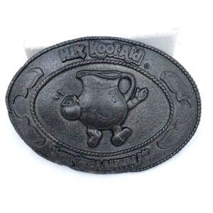 *VINTAGE, *HEY, KOOLAID* OH, YEEAAHHH! PEWTER PLATED BELT BUCKLE